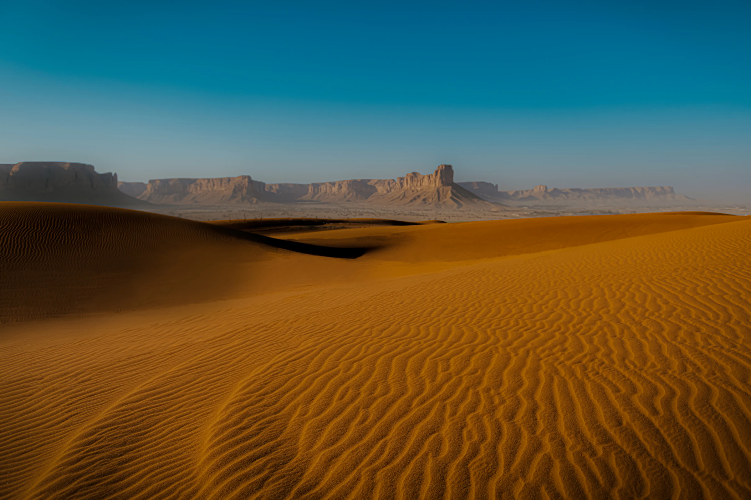 Remote desert landscape in Saudi Arabia